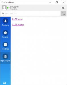 Control Screen for ALM-Jabber integration